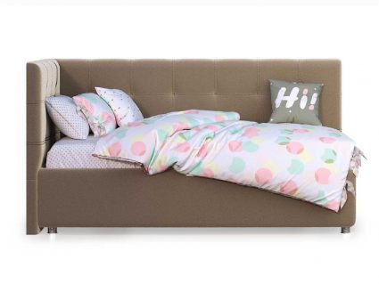 Кровать Nuvola Sabina угловая Velutto 22 120х190