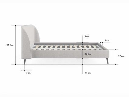 Кровать Сонум Rosa Вельвет Латте 160х190