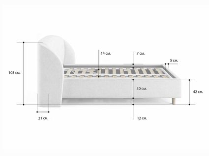 Кровать Сонум Valencia Рогожка Графит (с подъемным механизмом) 180х190