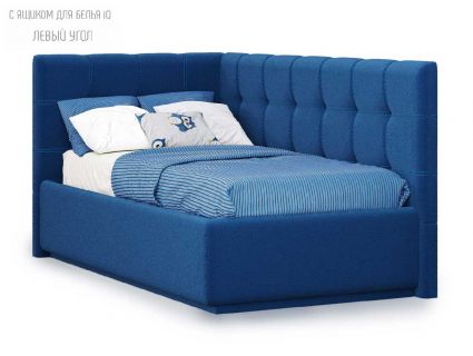 Кровать Nuvola Sabina угловая Velutto 26 (с подъемным механизмом) 120х200