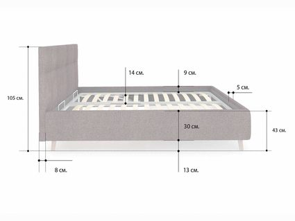 Кровать Сонум Bella Рогожка Льняная 200х200