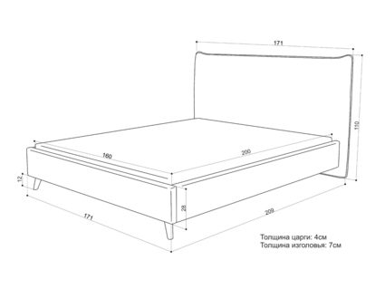 Кровать Sontelle Style Kamizo Velutto 20 80х190