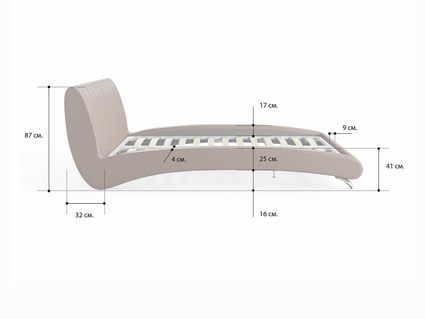 Кровать Сонум Verona Рогожка Деним 80х190