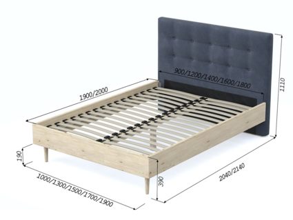 Кровать Арско Альмена Сосна/Микрошеннил Frida 08 120х200