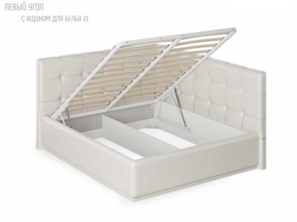 Кровать Nuvola Sabina угловая Velutto 26 (с подъемным механизмом) 120х200